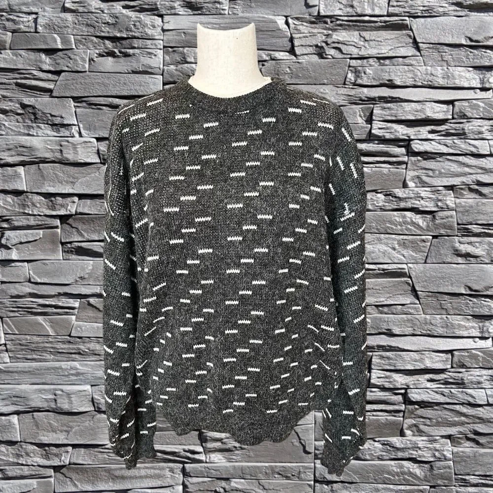 NWT Permit Mens Crew Neck Sweater Charcoal Gray/Ivory Size XL